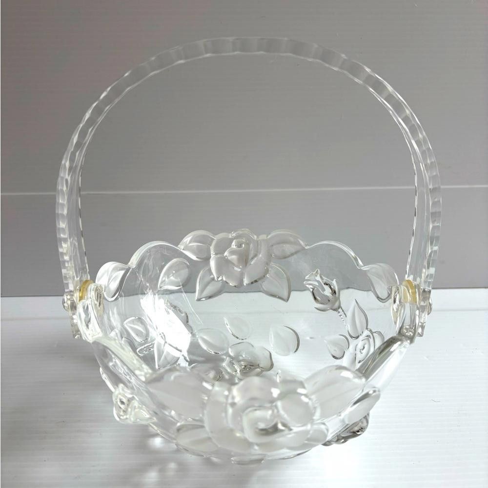 Designer Vintage Floral Glass Basket Size ONE SIZE - 1 Thumbnail