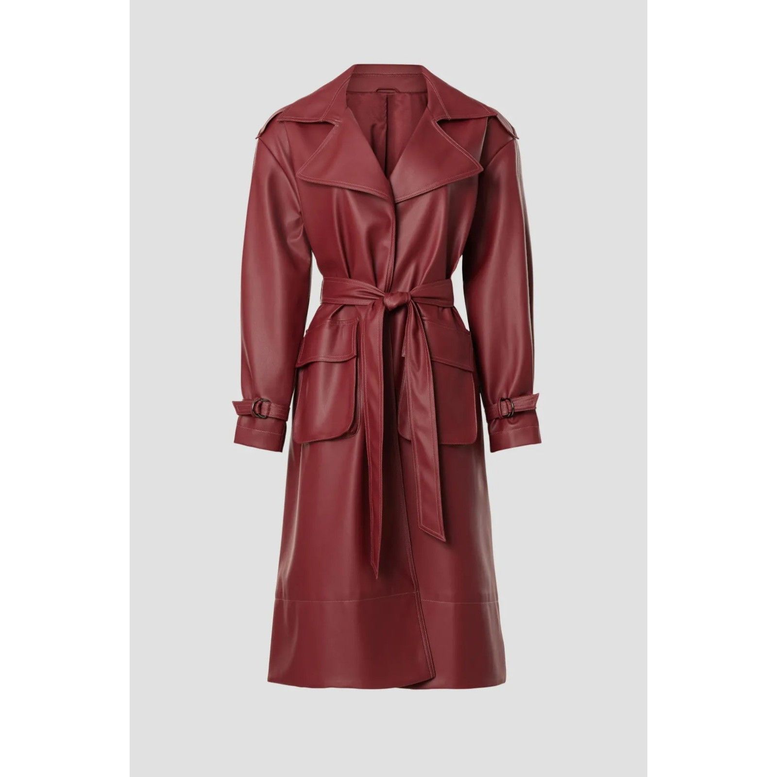 Other ASHLEY PARK x RTR Long Red Faux Leather Jacket Size S MSRP $ Size M / US 6-8 / IT 42-44 - 4 Thumbnail