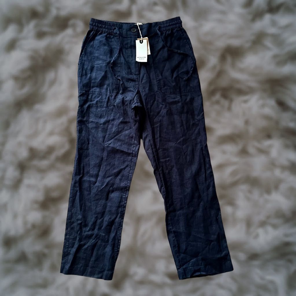 Vintage Monoprix Premium Pants Womens XS 28x29 100% Linen NWT High Rise Straight Leg Size 26" / US 2 / IT 38 - 1 Thumbnail