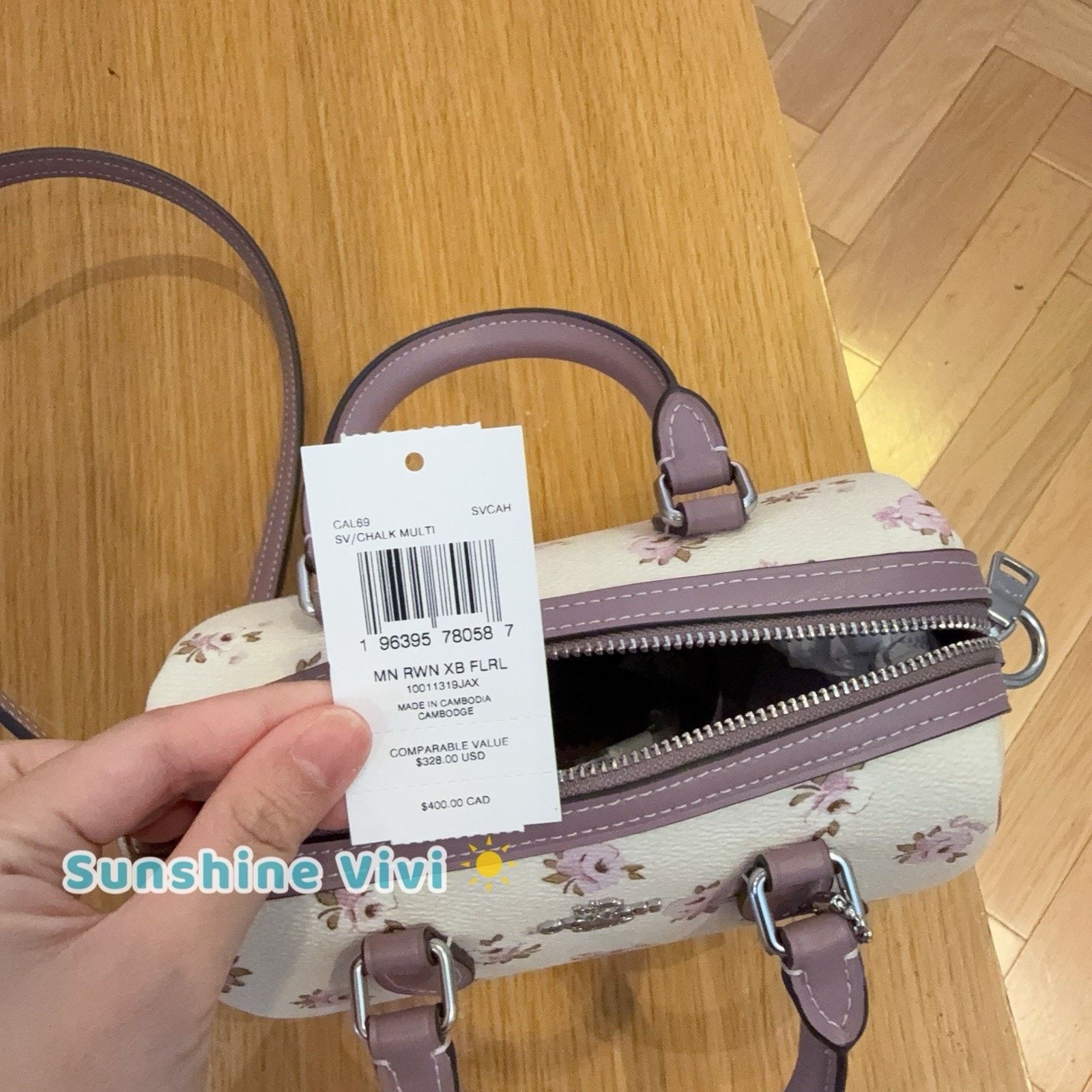 Coach NWT Coach Mini Rowan Crossbody Bag Floral Print CAL69 Chalk Size ONE SIZE - 5 Thumbnail