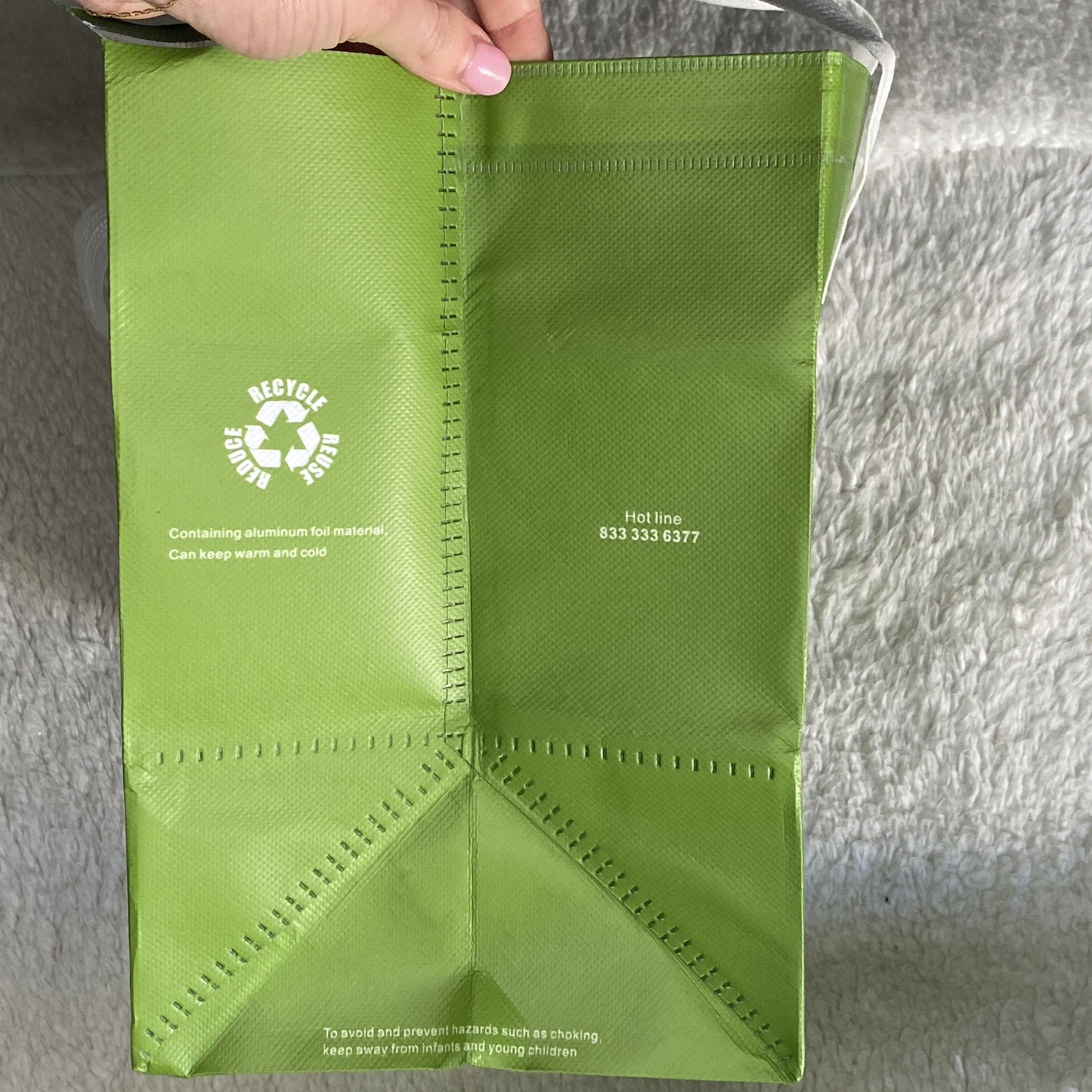 Other AZN Green Reusable Insulated Shopping Tote Bag Size ONE SIZE - 4 Thumbnail