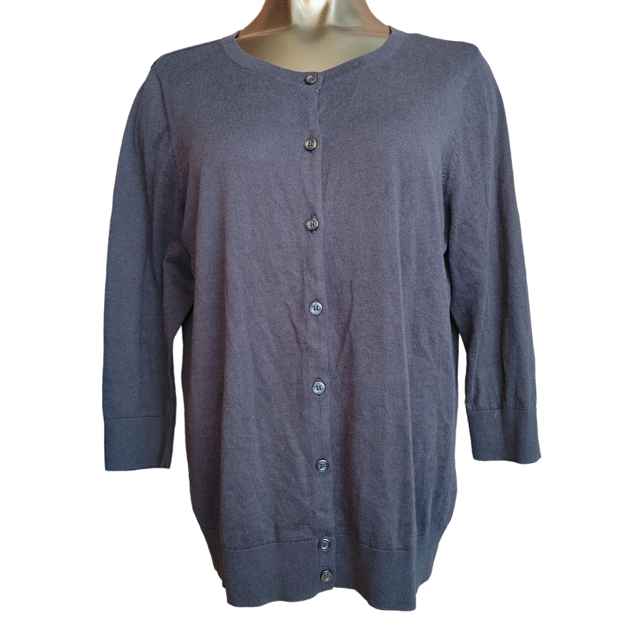 1901 Woman's Lightweight Long Sleeve Button Front Cardigan - 1901 Size XXL / US 16-18 / IT 52-54 - 1 Thumbnail
