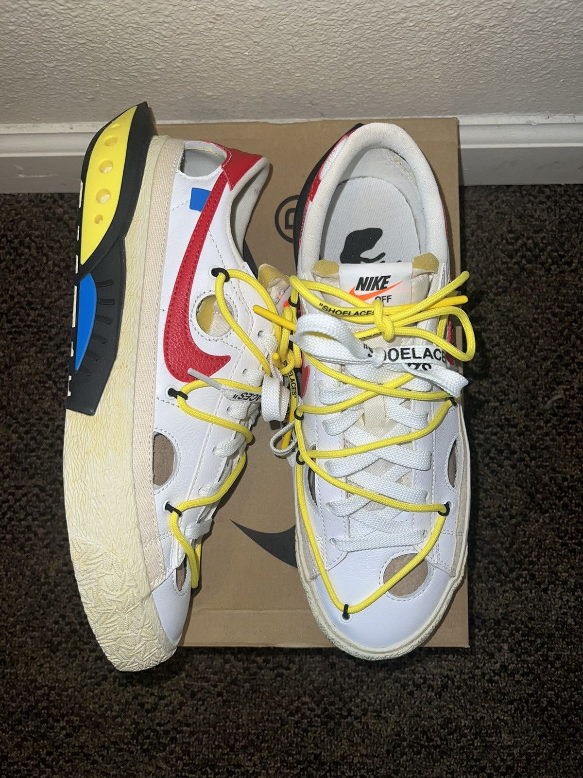 Nike × Off-White Off-White x Nike Blazer Low “University Red” Size US 9 / EU 42 - 1 Thumbnail