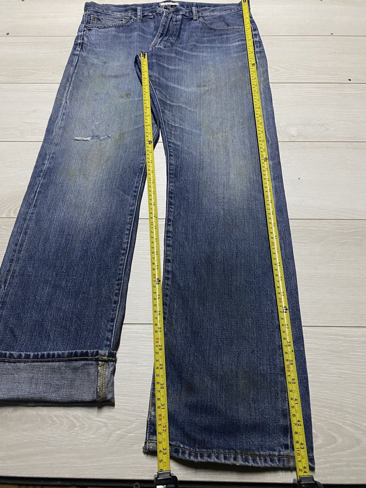 Japanese Brand Vintage Uniqlo Grunge Selvedge Distressed Jeans Size US 36 / EU 52 - 18 Thumbnail