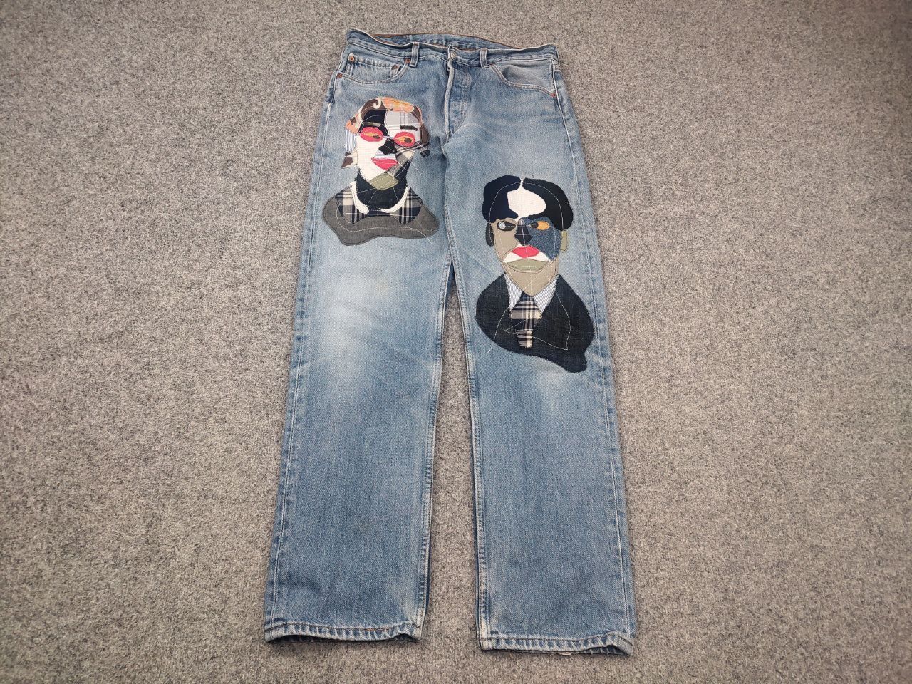 Levi's Vintage 90's Levi’s 501 Sashiko Logo Jeans Japan watanabe Size US 33 - 3 Thumbnail