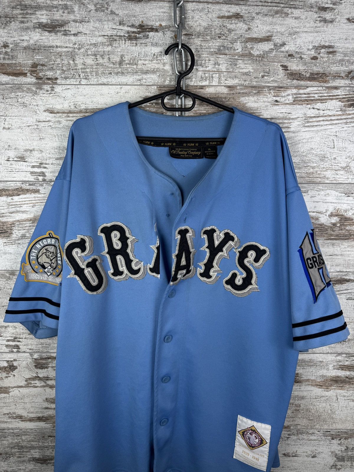 MLB Vintage 90s Negro League Homestead Baseball Jersey Blue tee Size US XL / EU 56 / 4 - 2 Thumbnail