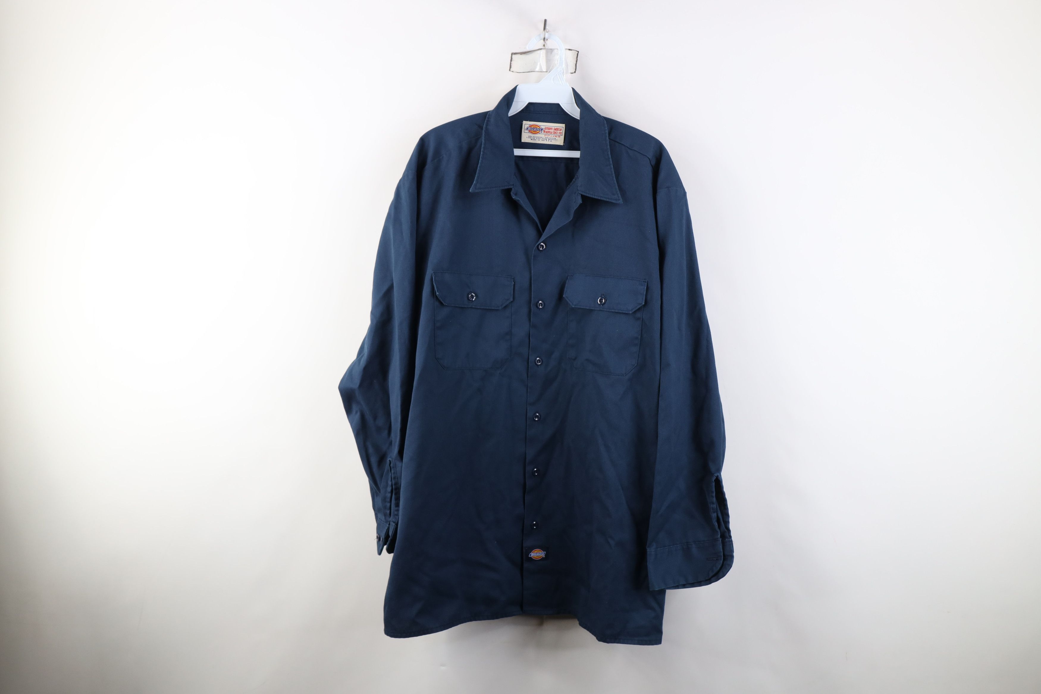 Dickies Vintage 90s Dickies Workwear Button Shirt Blue USA Size US M / EU 48-50 / 2 - 1 Thumbnail