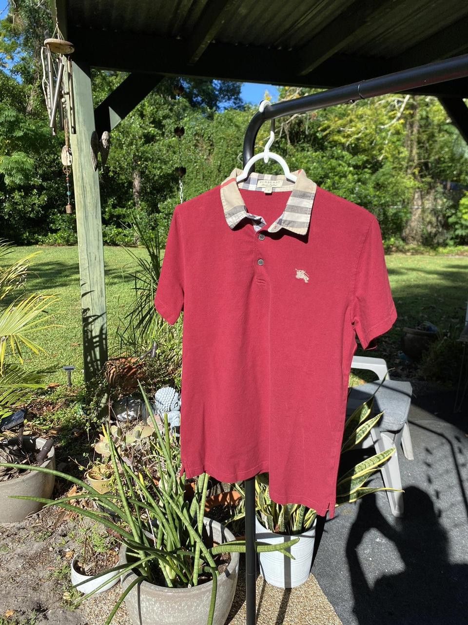 Burberry 90s Burberry’s London England Garnet Polo Button up XL Size US XL / EU 56 / 4 - 2 Thumbnail