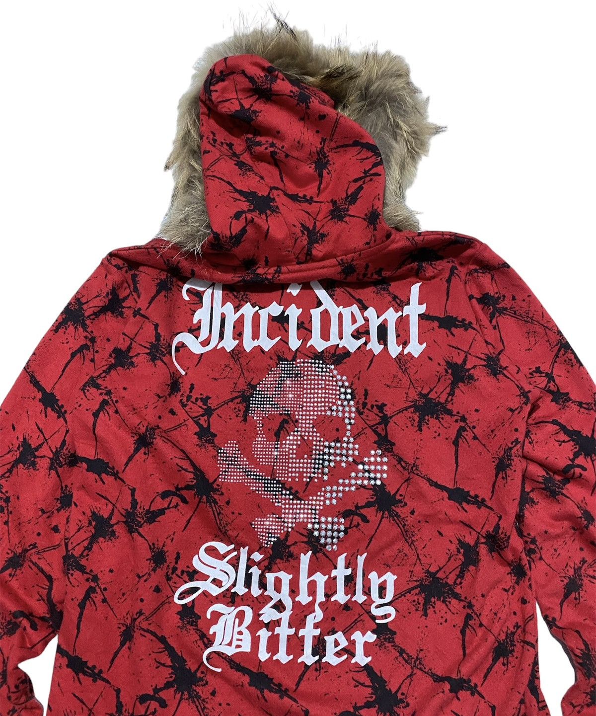 If Six Was Nine × Le Grande Bleu (L.G.B.) × Yasuyuki Ishii Japanese Space Opera skull glitter poem Fur hoodie Size US M / EU 48-50 / 2 - 4 Thumbnail