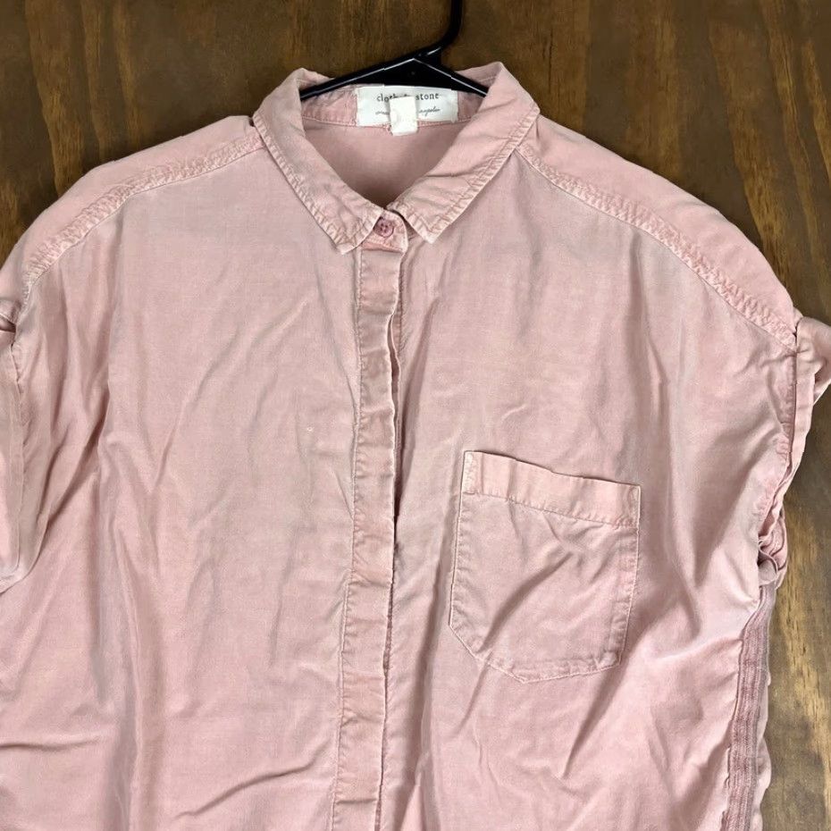 Anthropologie Cloth & Stone Anthropologie Womens Shirt Pink Tie Front Button Down Large Size L / US 10 / IT 46 - 2 Thumbnail