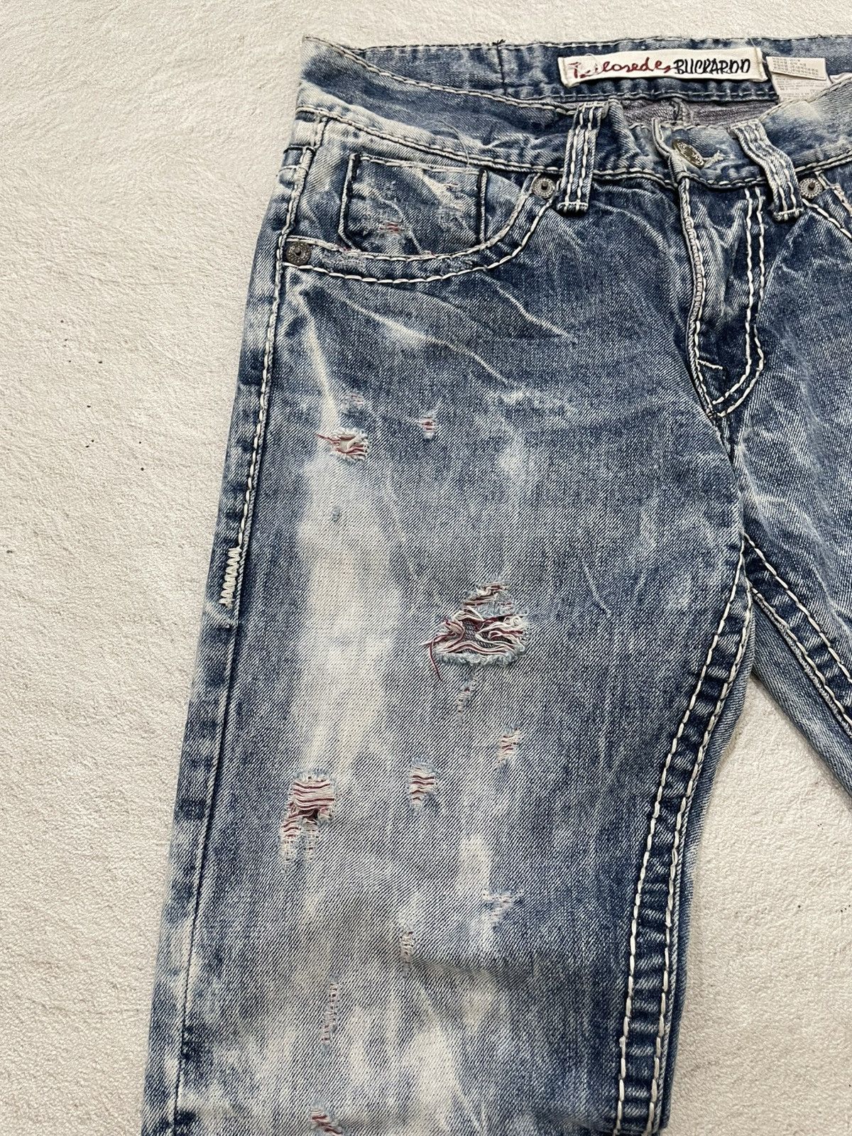 If Six Was Nine 2000s Buckaro Acid Wash Denim Ripped Jeans Distressed Lgb If Size US 31 - 4 Thumbnail