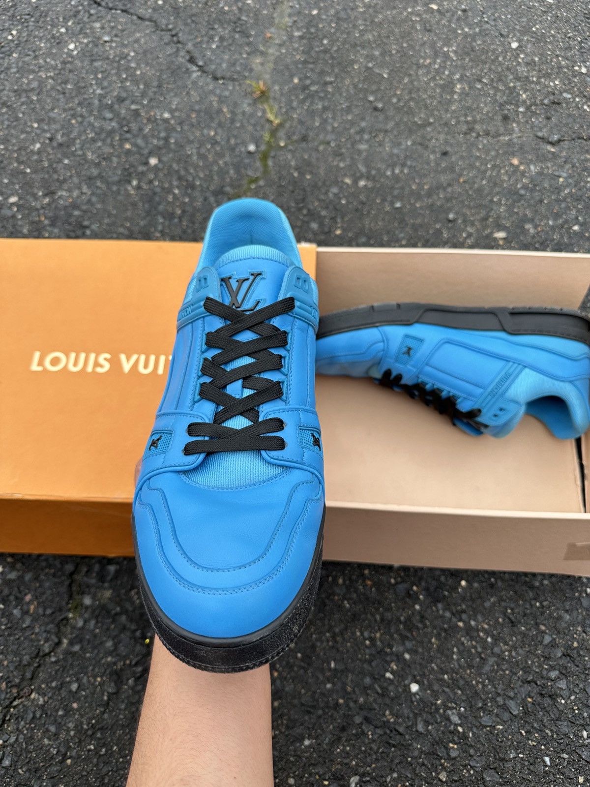 Louis Vuitton Louis Vuitton trainer black/Blue Size US 13 / EU 46 - 2 Thumbnail