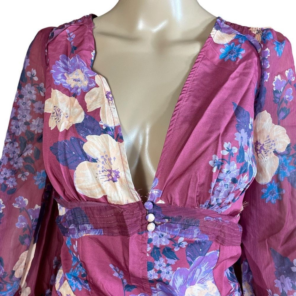 Free People NWT New $128 Free People Floral Wanderlust Bodysuit Size S Size S / US 4 / IT 40 - 3 Thumbnail