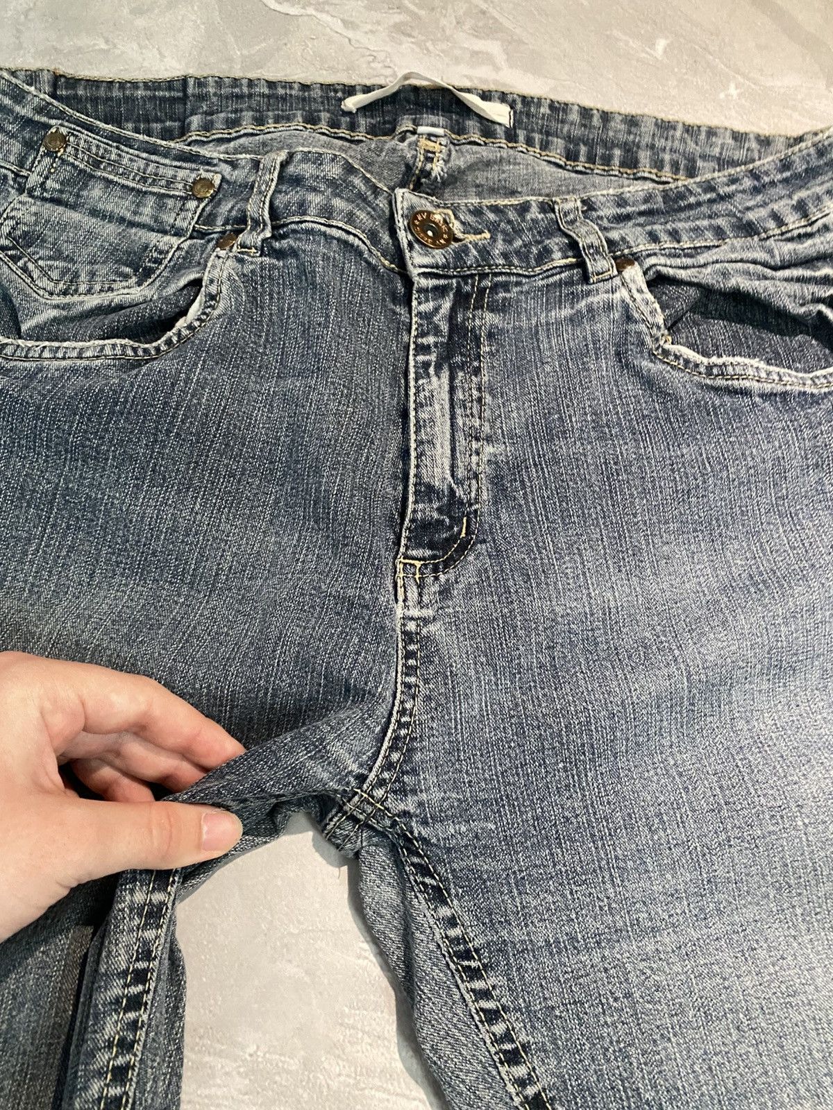 Japanese Brand Rare Washed Distressed Slim Jean / Number Nine Style Size US 33 - 13 Thumbnail
