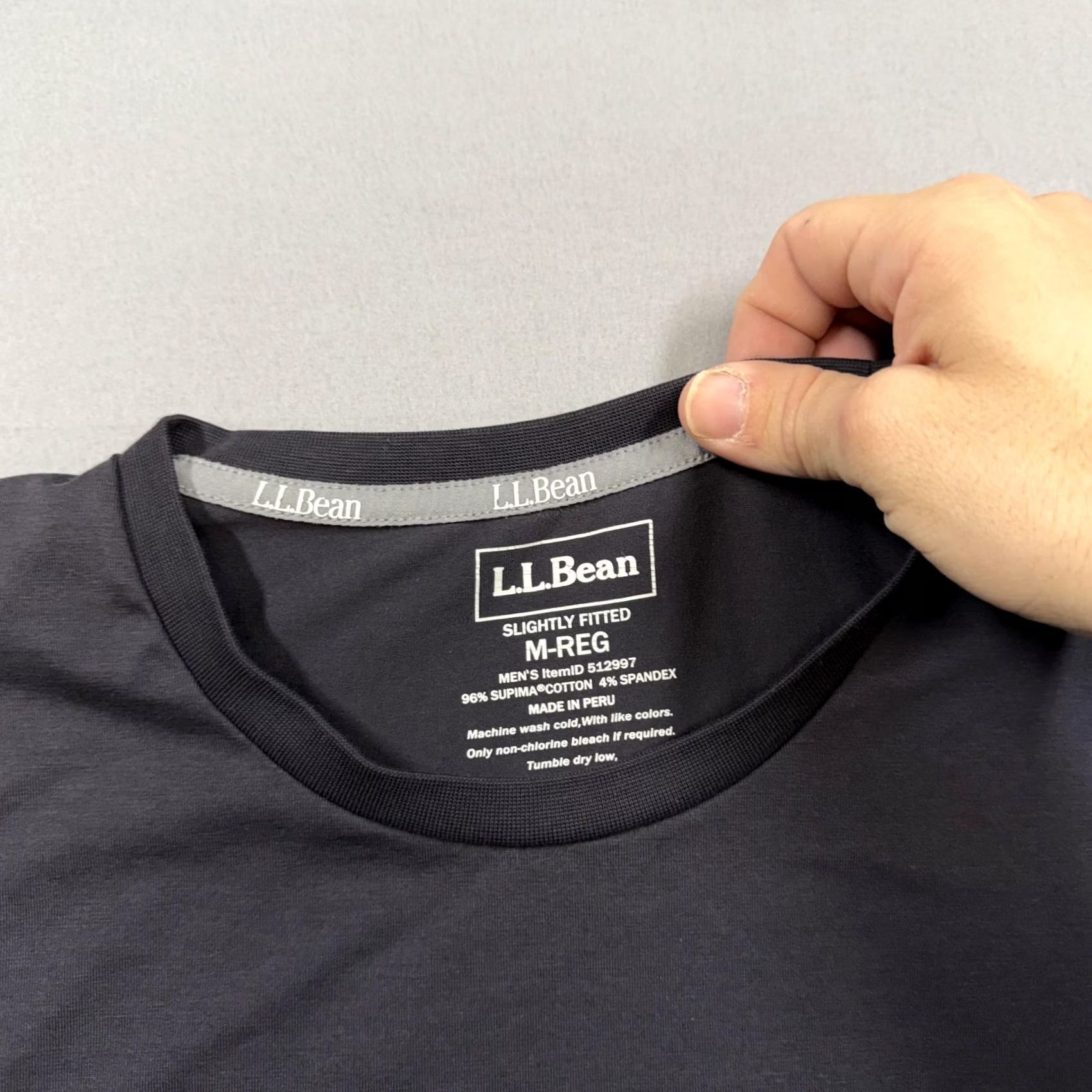 Vintage L.L.Bean Shirt Mens Medium Gray Long Sleeve Supima Cotton Tee Tagless Stretch Size US M / EU 48-50 / 2 - 2 Thumbnail