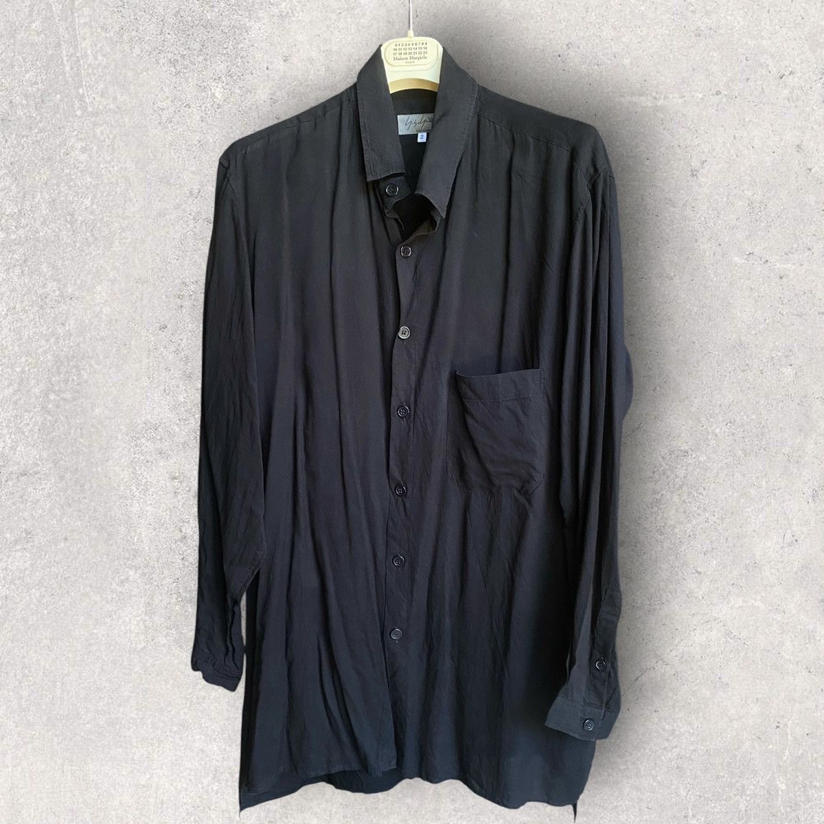 Yohji Yamamoto SS20 Asymmetric Collar Tencel Shirt Size US M / EU 48-50 / 2 - 4 Thumbnail