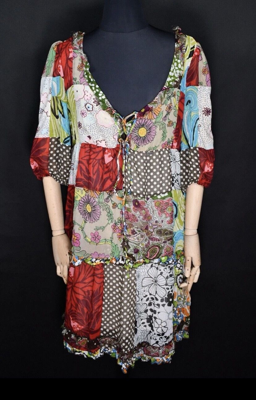 Designer × Hysteric Glamour Miss Sixty Collection Patchwork Women's Dress Cowboy Summer Size M / US 6-8 / IT 42-44 - 1 Thumbnail