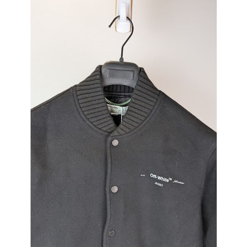 Off-White o1rshd1 Virgil Abloh Arrows Varsity Jacket in Black / White Size US M / EU 48-50 / 2 - 8 Thumbnail