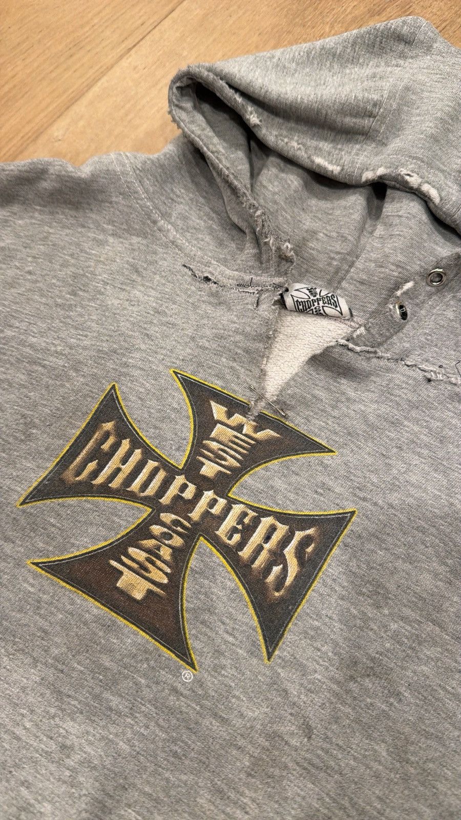 West Coast Choppers Vintage West Coast Choppers Hoodie *CRAZY FADE & DISTRESS* Size US L / EU 52-54 / 3 - 2 Thumbnail