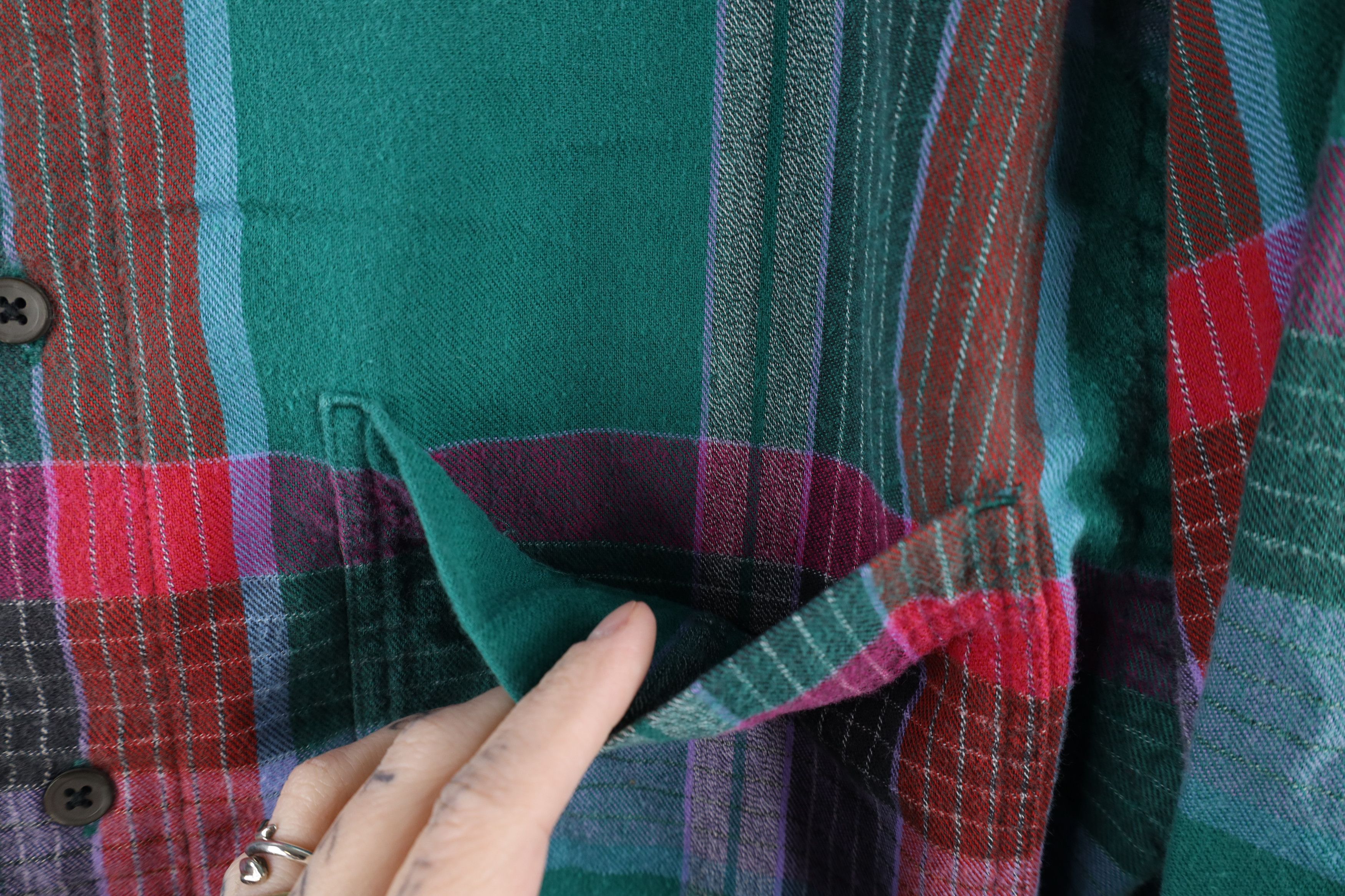 Vintage Vintage 90s Streetwear Rainbow Flannel Button Down Shirt Size US M / EU 48-50 / 2 - 5 Thumbnail