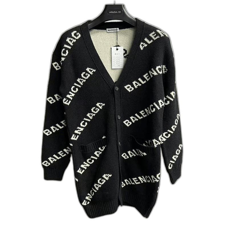 Oversized Cardigan Balenciaga Grey Cardigan Balenciaga Printed