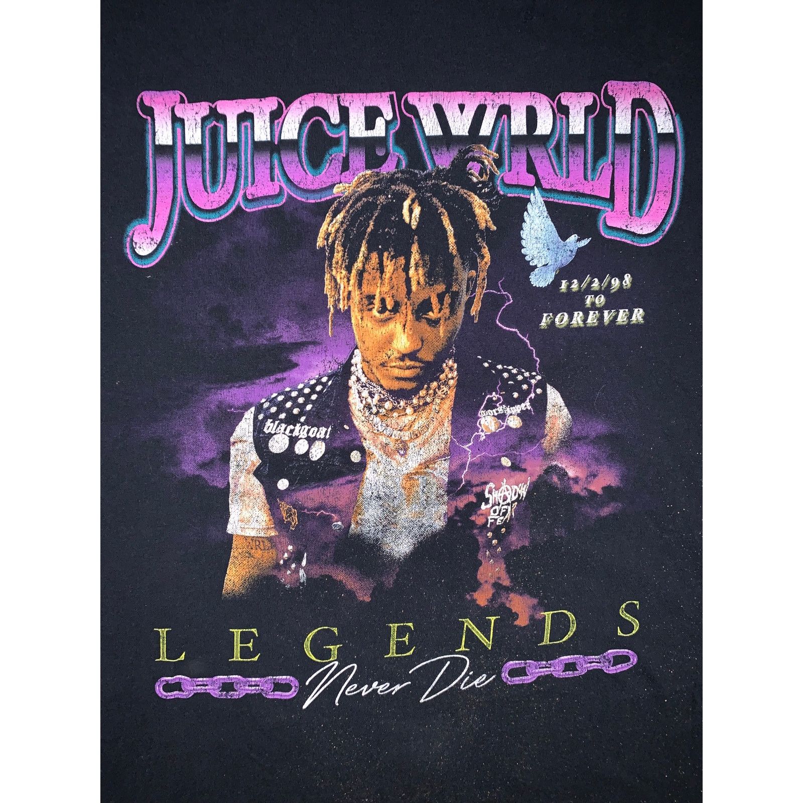 Band Tees Juice WRLD Legends Never Die T Shirt XL Black Memorial Tee Size US XL / EU 56 / 4 - 2 Thumbnail