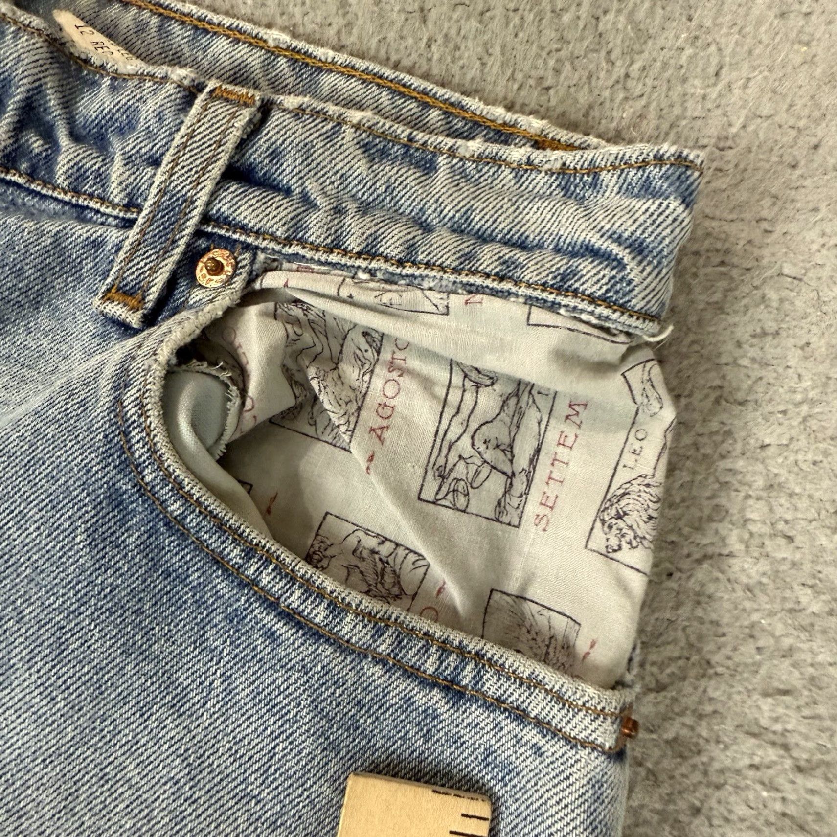 Levi's VINTAGE Levi’s 550 Jeans Women 12 Blue Tapered 90s Sashiko Distressed USA Size 34" / US 12 / IT 48 - 3 Thumbnail