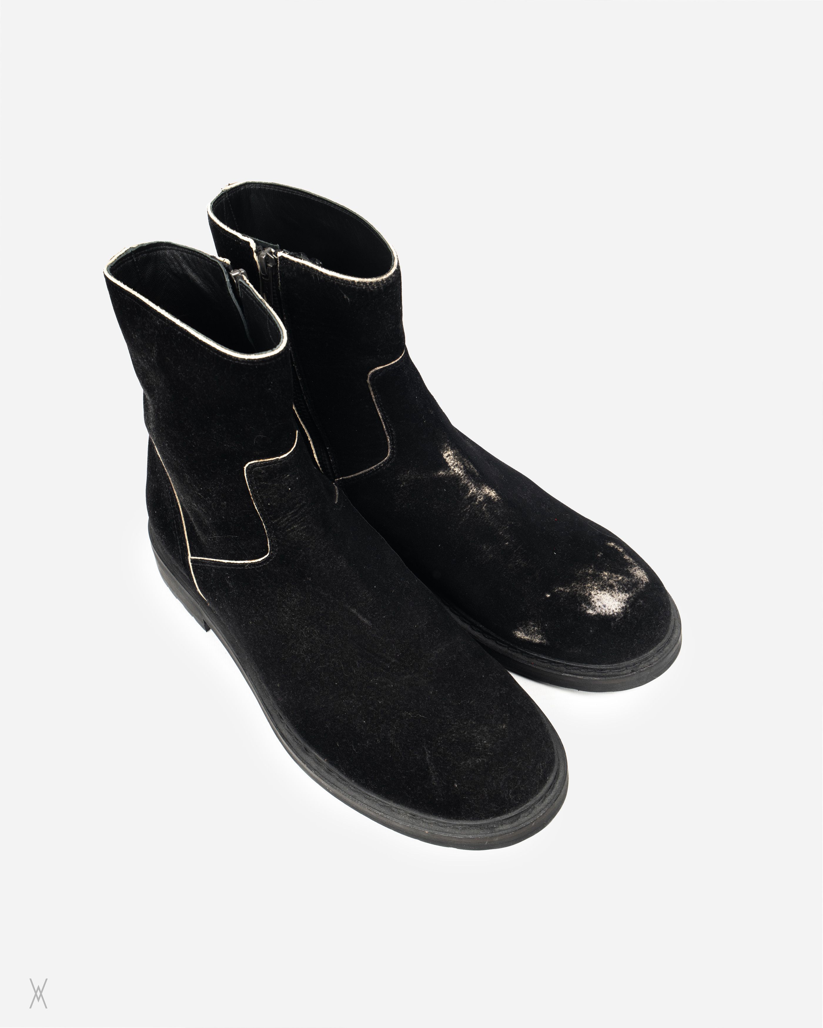 Ann Demeulemeester Ann Demeulemeester Velour Distressed Boots Size US 10 / EU 43 - 5 Thumbnail