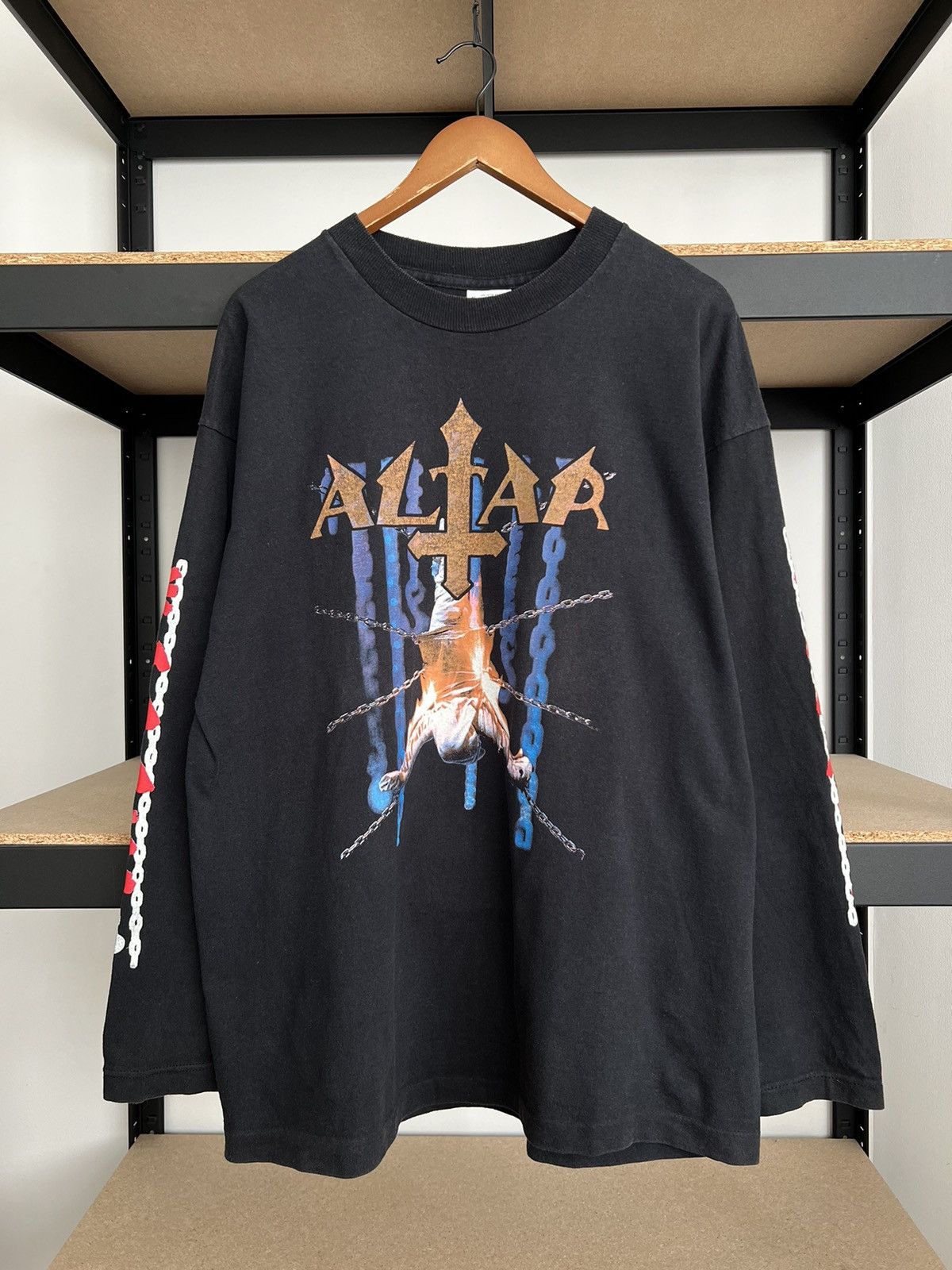 Band Tees Vintage 90s Altar Band Death Metal Jesus Long Sleeve T-shirt Size US XL / EU 56 / 4 - 2 Thumbnail