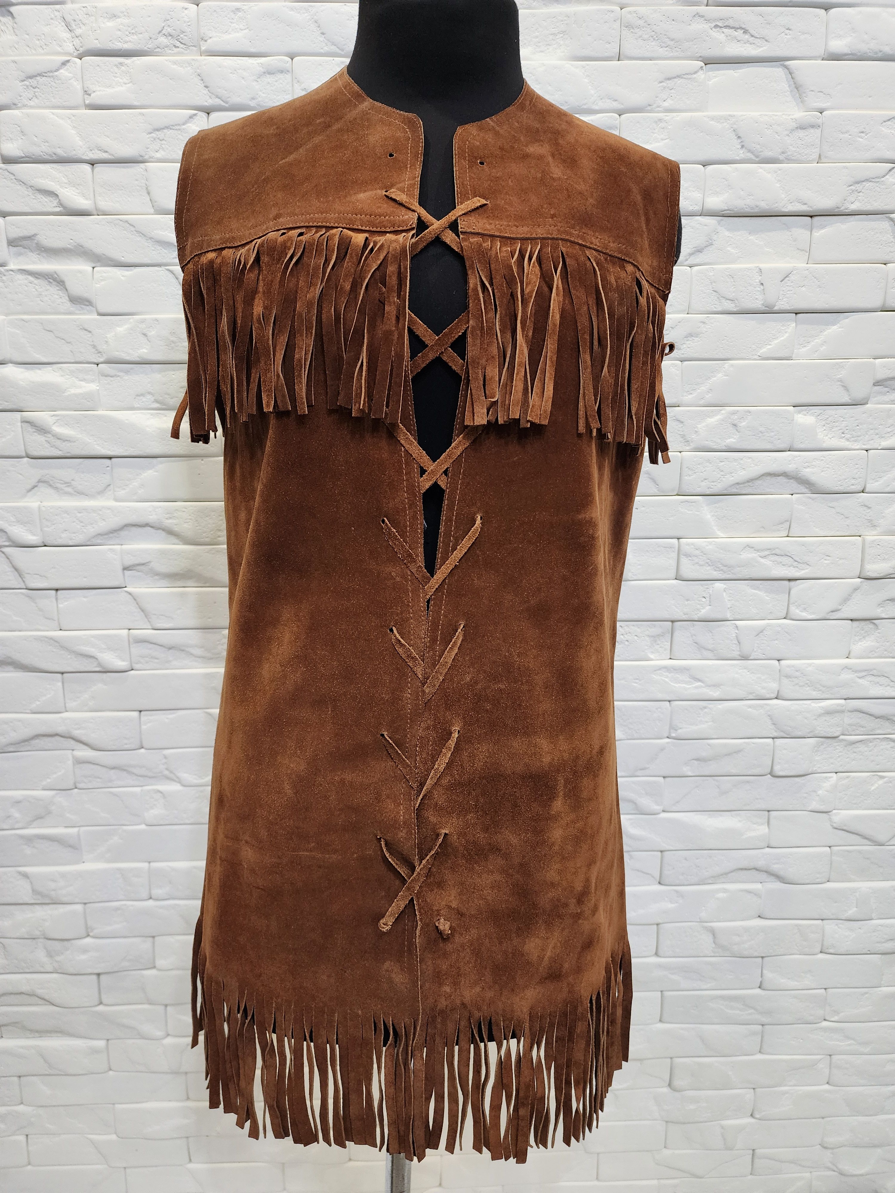 Genuine Leather × Uniqlo Women's vest made of genuine suede. Size L / US 10 / IT 46 - 1 Thumbnail