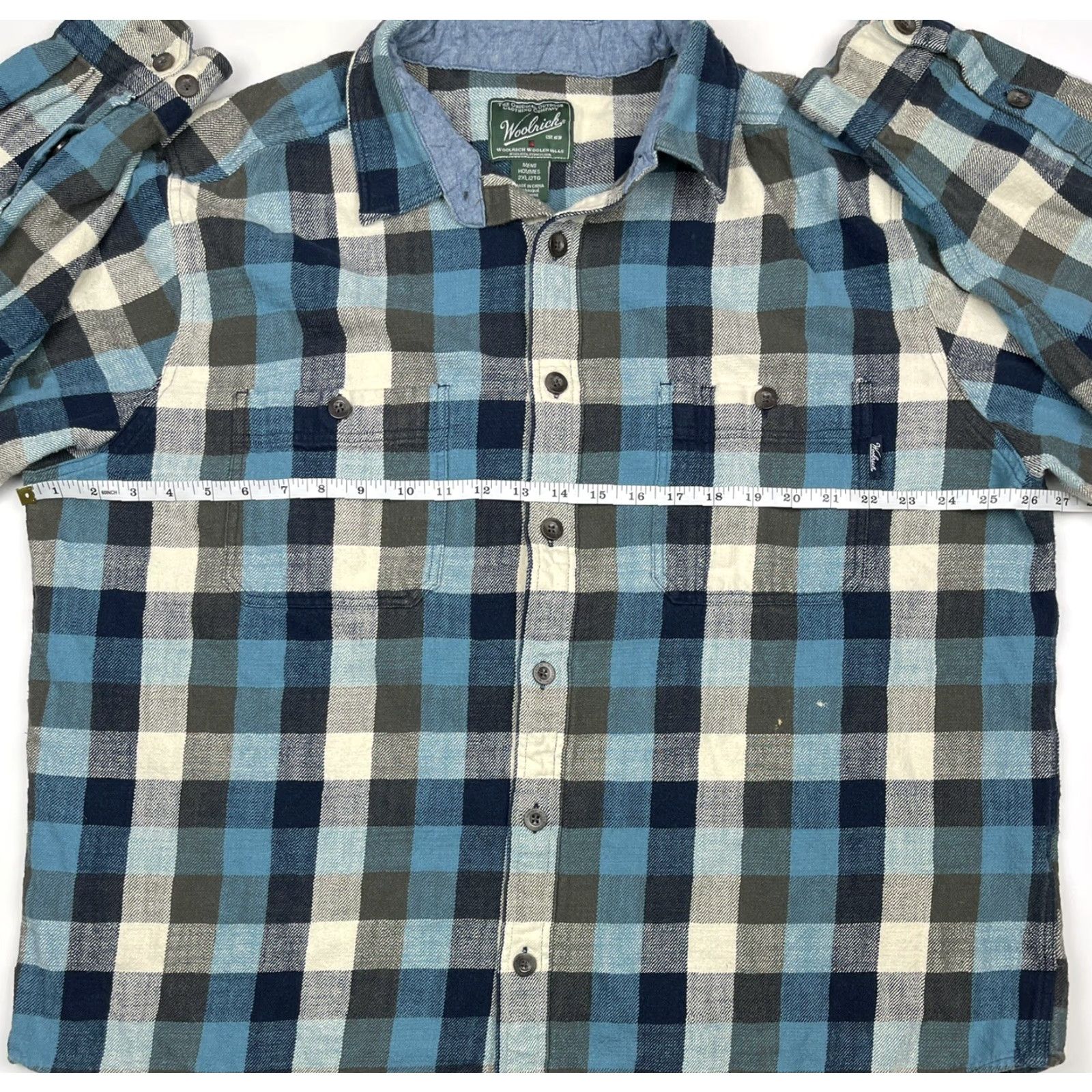 Vintage Woolrich Mens Flannel Shirt Heavyweight Long Sleeve Blue Buffalo Plaid Size 2XL Outdoor Hiking Size US XXL / EU 58 / 5 - 5 Thumbnail