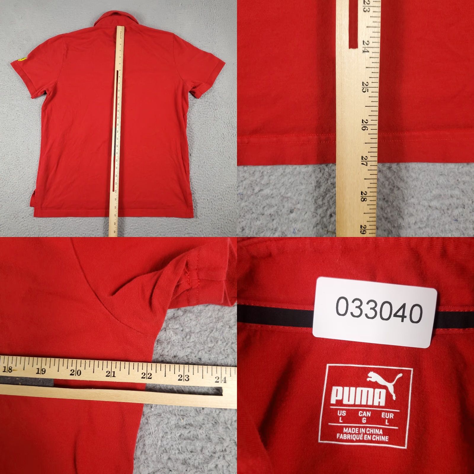 Puma PUMA Polo Shirt Mens Size Large Red Cotton Blend Golf Short Sleeve Size US L / EU 52-54 / 3 - 8 Thumbnail