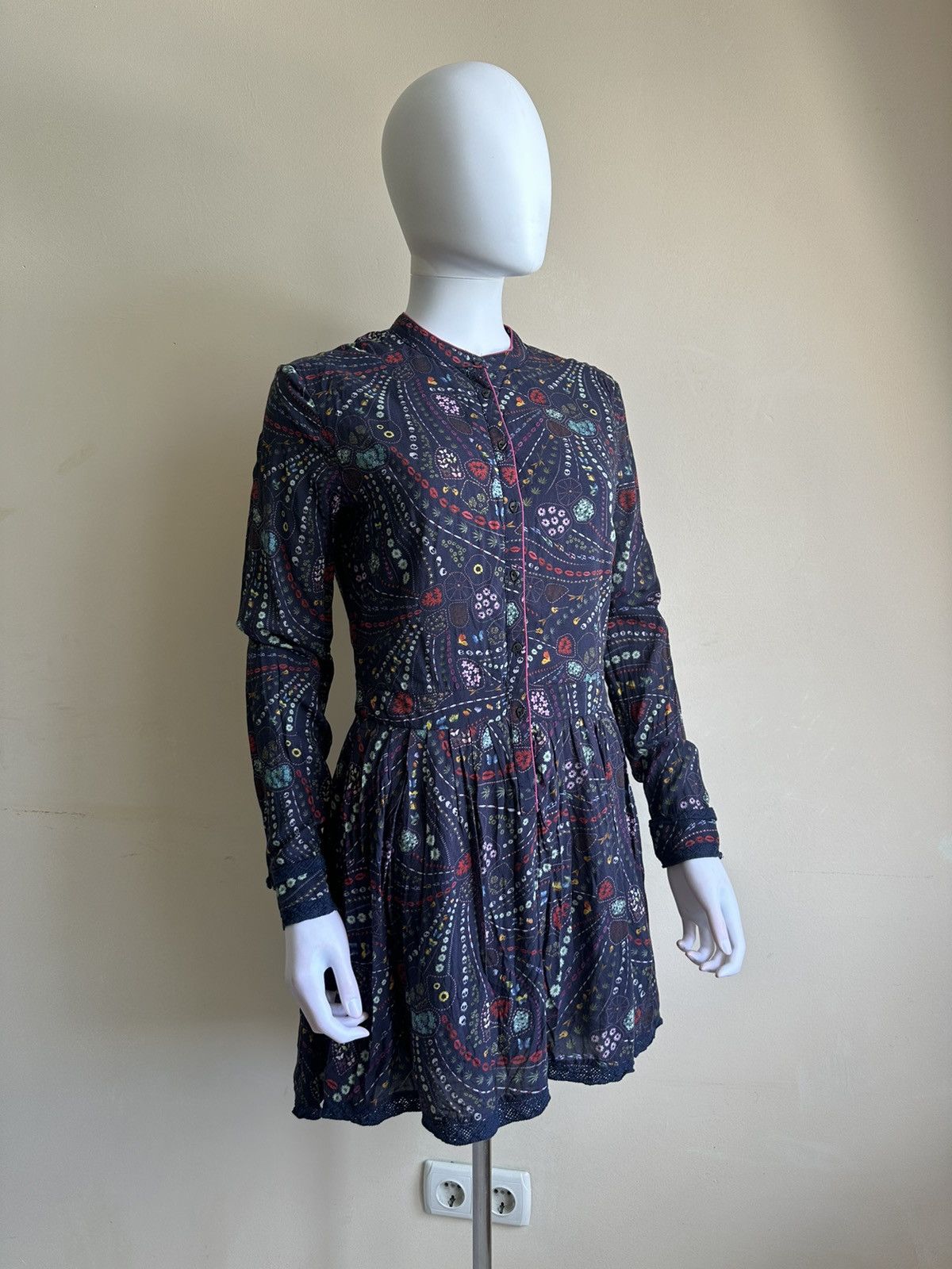 Zadig & Voltaire Zadig & Voltaire Floral Skull Print Long Sleeve Skater Dress Size M / US 6-8 / IT 42-44 - 1 Thumbnail