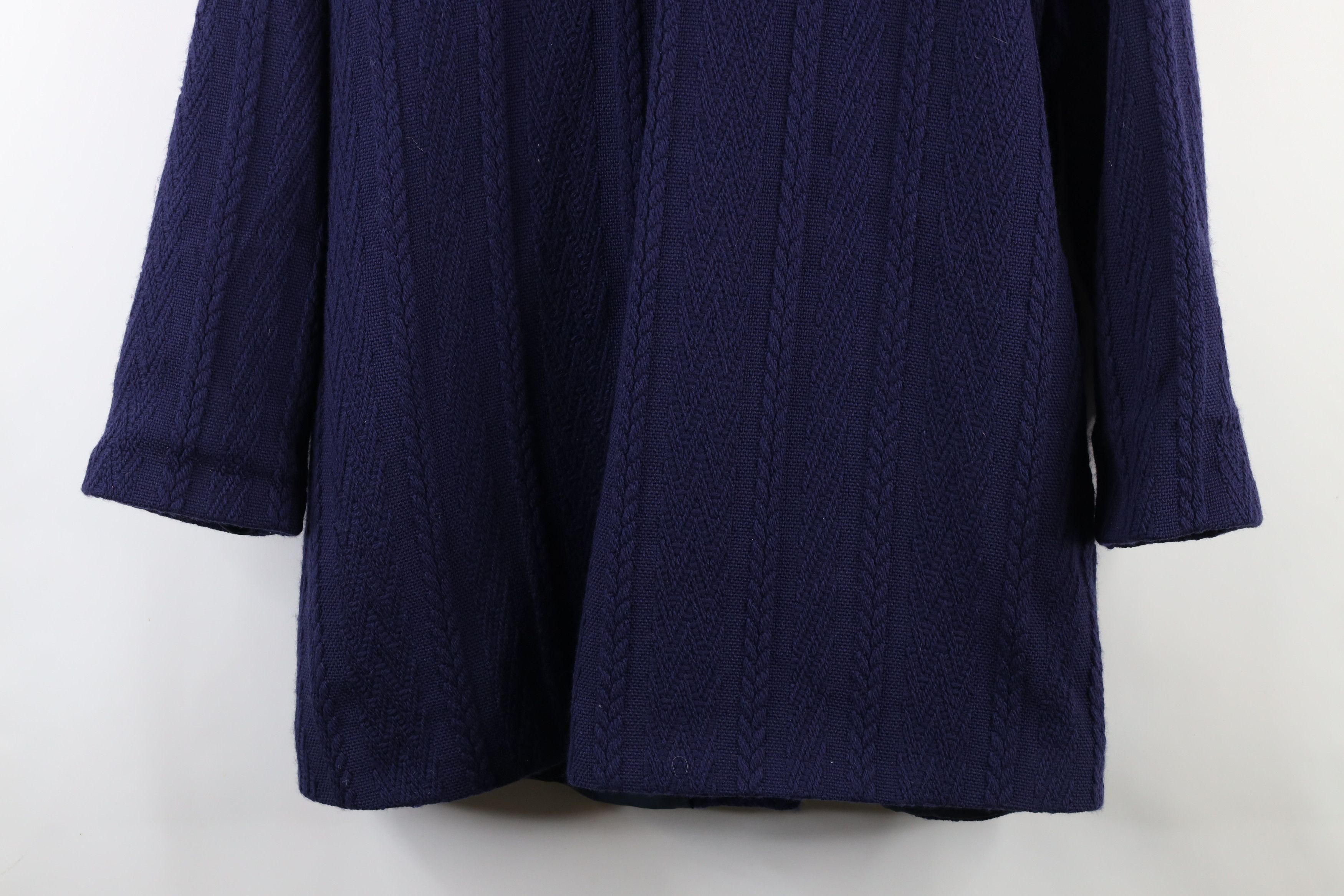 Vintage Vintage 90s Cable Knit Wool Cashmere Alpaca Jacket Blue Size XL / US 12-14 / IT 48-50 - 13 Thumbnail