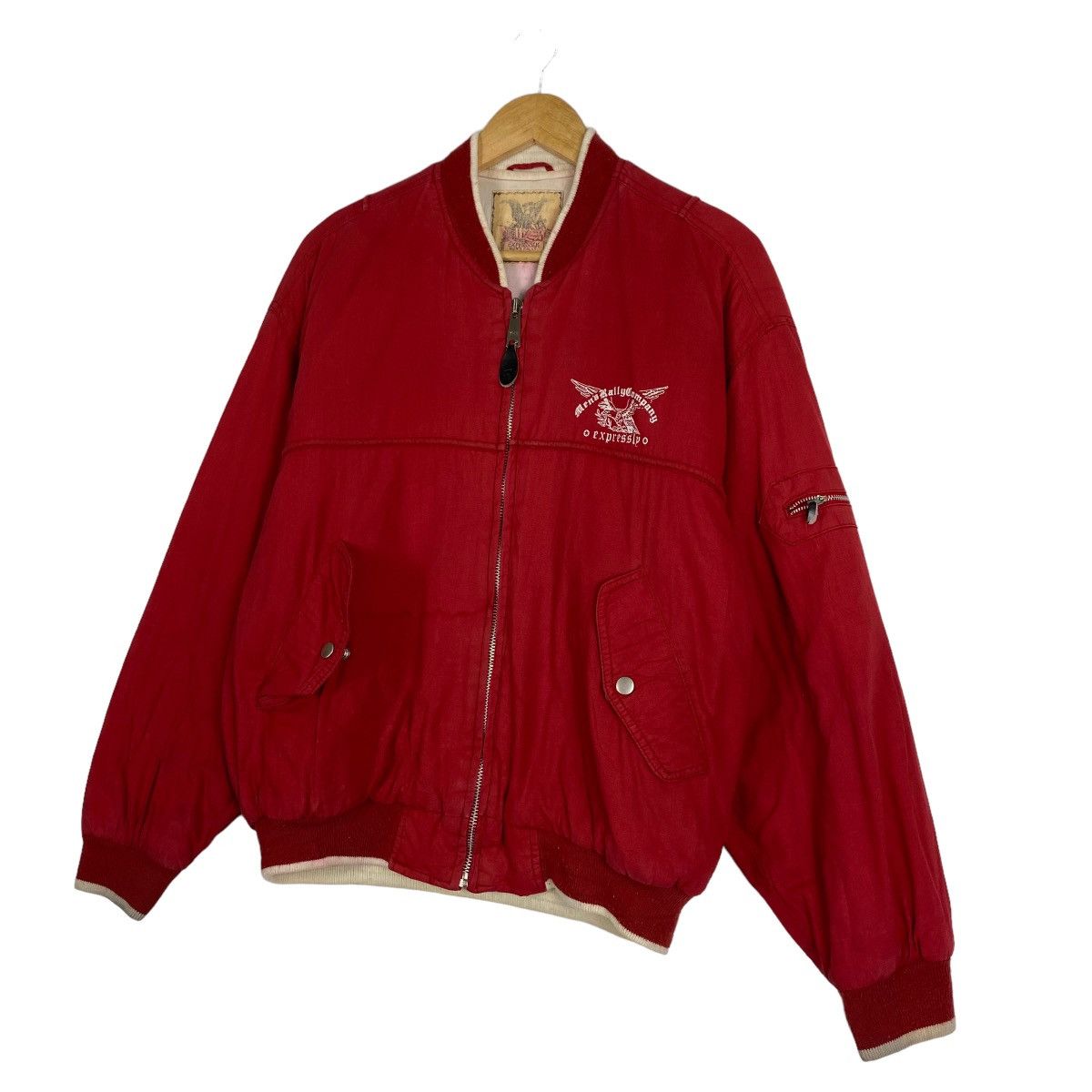 Japanese Brand EXPRESSLY MEN'S RALLY COMPANY BIG LOGO BOMBER JACKET Size US M / EU 48-50 / 2 - 4 Thumbnail