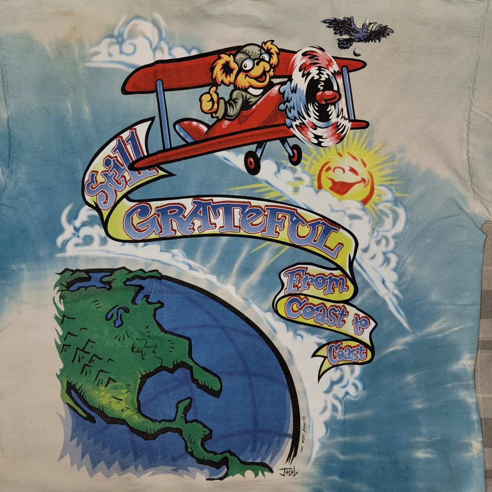 Liquid Blue Grateful Dead Vintage USA Statue of Liberty NY Tour T-Shirt Size US XL / EU 56 / 4 - 9 Thumbnail