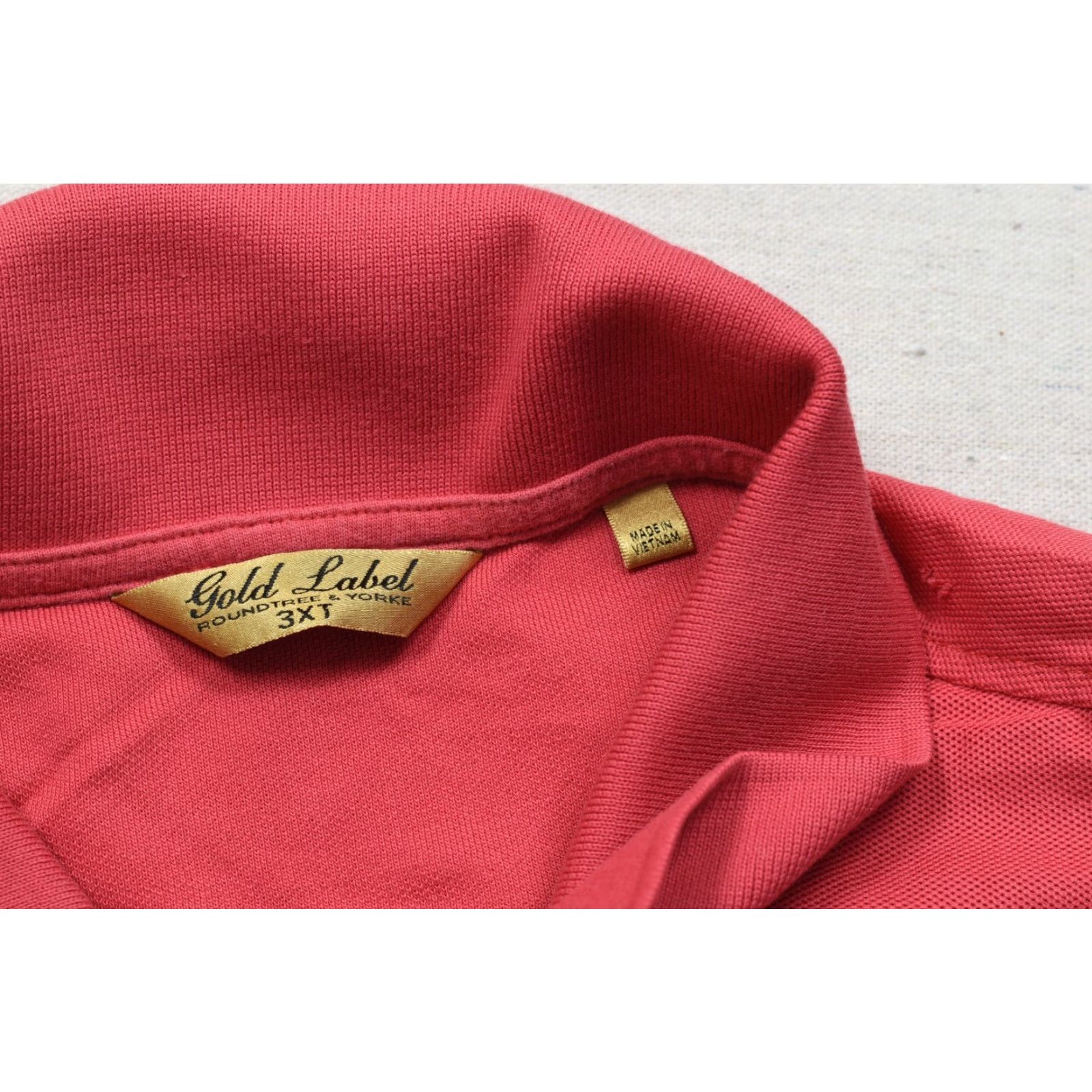 Roundtree & Yorke Roundtree & Yorke Gold Label Polo Shirt 3XT Mens Short Sleeve Salmon Pink Solid Size US XXL / EU 58 / 5 - 8 Thumbnail