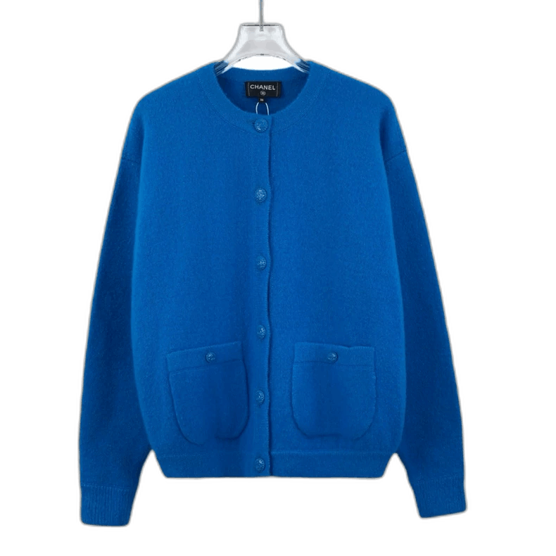 Chanel Chanel Wool Long Sleeve Cardigan in Blue -2505 Size US XS / EU 42 / 0 - 1 Thumbnail