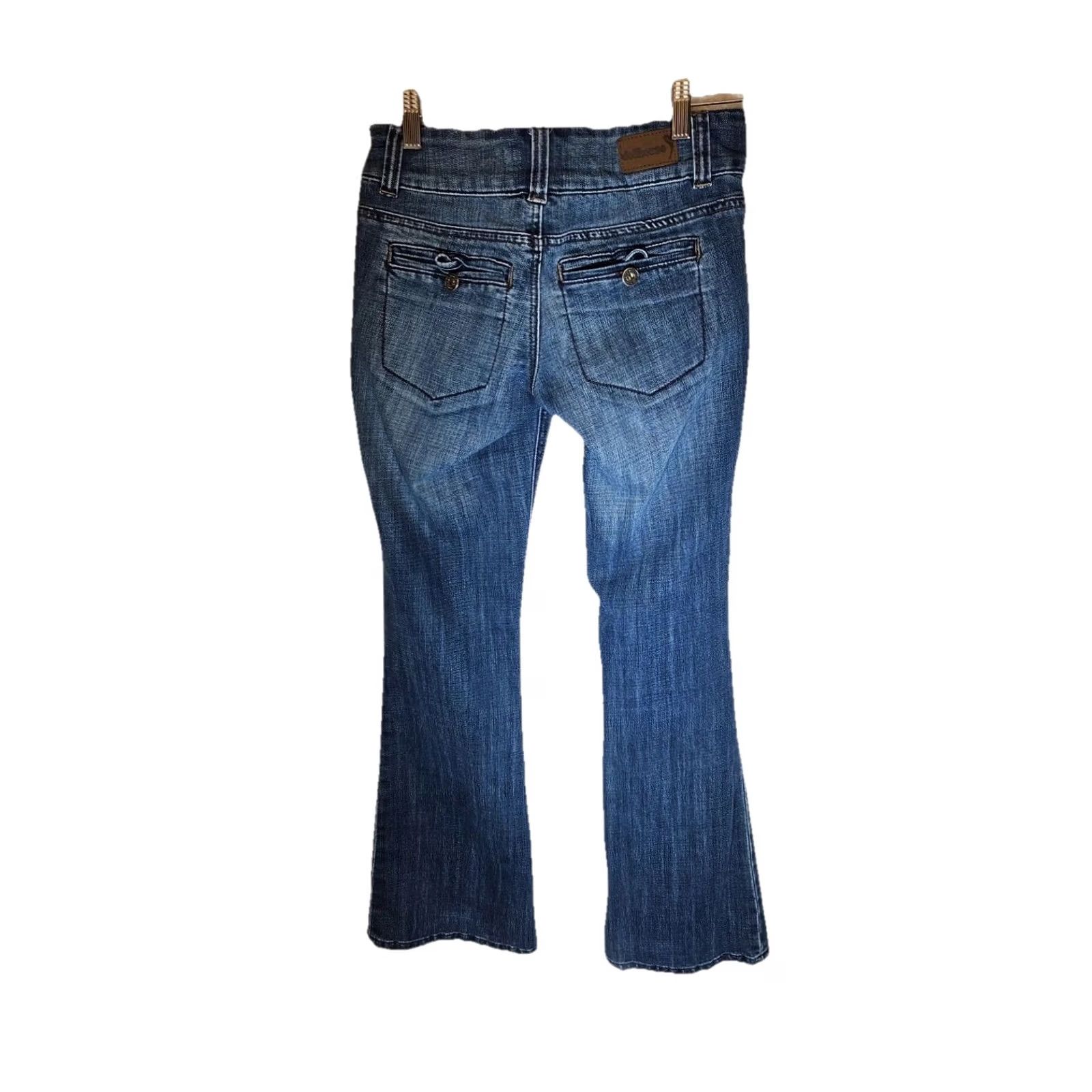 Vintage Dollhouse Y2K Low Rise Bootcut Jeans Juniors 5 Stretch Denim Blue 28in Waist 32in Inseam Women Size 27" / US 4 / IT 40 - 3 Thumbnail