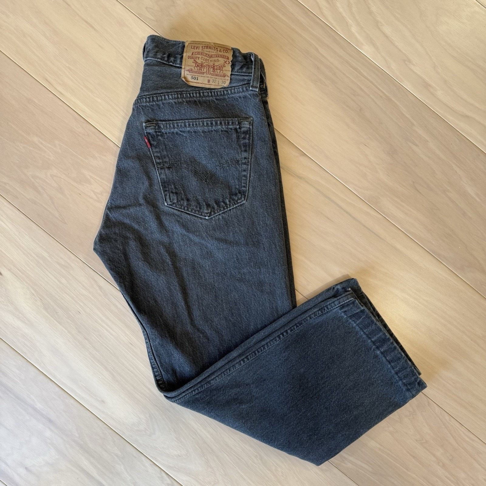Levi's × Vintage Vintage Levis 501 Jeans 30 Black Made In USA 90s Straight Size US 30 / EU 46 - 2 Thumbnail