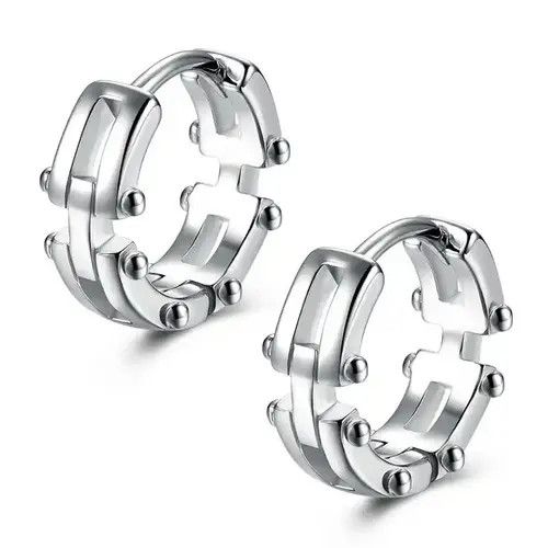Japanese Brand × Sterling Silver Y2K Round Irregular Hoop Earring Size ONE SIZE - 4 Thumbnail