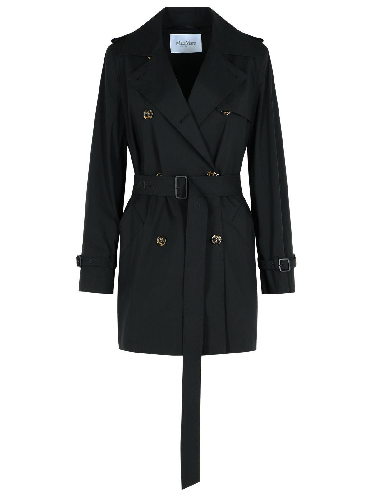 Clothing Trenchcoat Von Max Mara MAX MARA 'Landa' Black Cotton