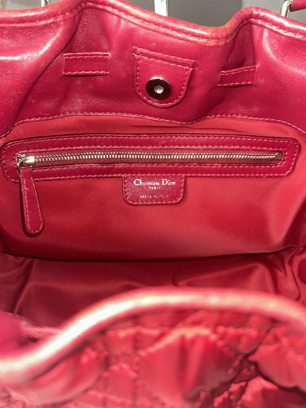 Dior Christian Dior Red Nylon Cannage Charming Lock Bag w/ COA Size ONE SIZE - 6 Thumbnail