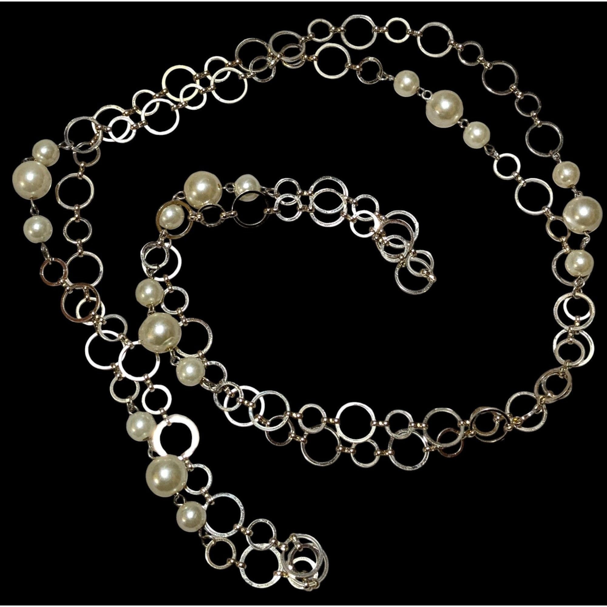 Other Y2K Loop Chain Pearl Beaded Opera Necklace Size ONE SIZE - 1 Thumbnail