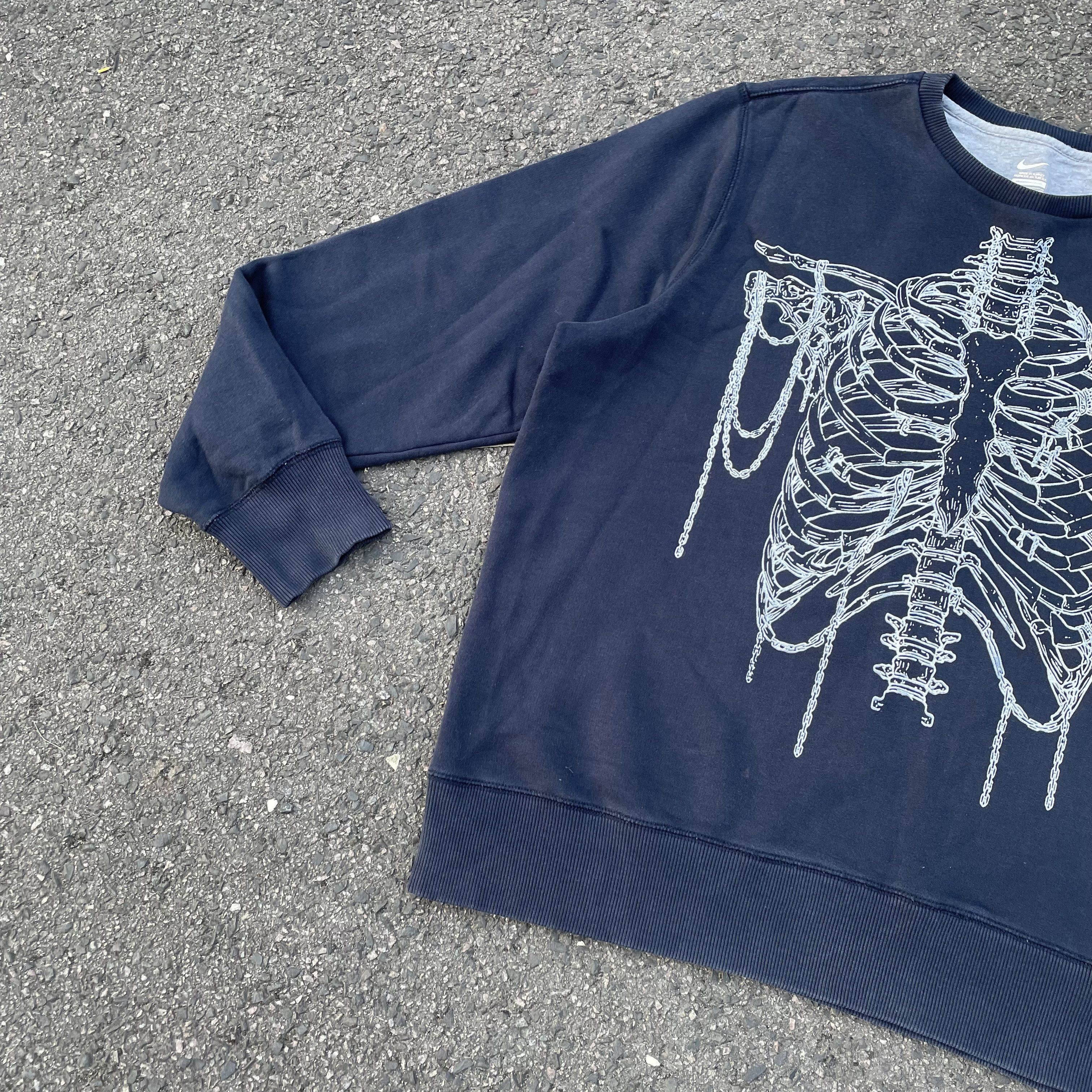 Nike Custom Vintage Nike sweatshirt Skeleton art grunge opium y2k Size US XL / EU 56 / 4 - 3 Thumbnail