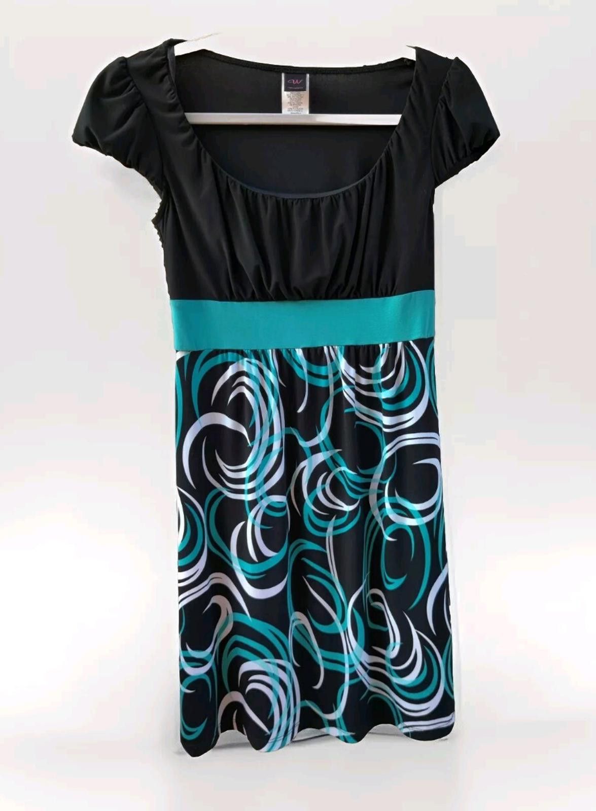 Other Wrapper Womens Juniors Size Medium Dress Short Sleeve Black Size M / US 6-8 / IT 42-44 - 1 Thumbnail