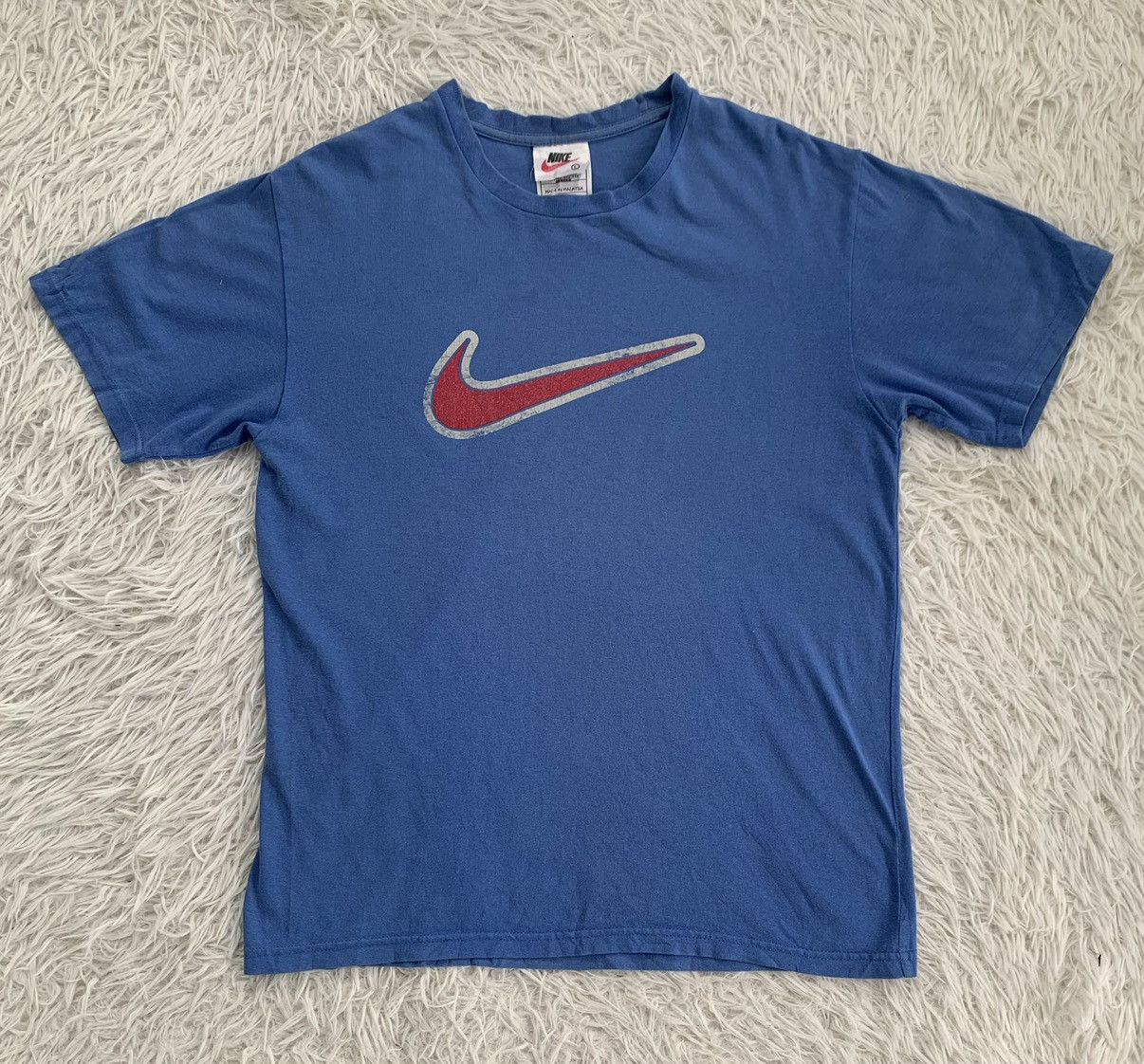 Nike × Vintage Vintage Nike Tee Big Logo Swoosh Size US L / EU 52-54 / 3 - 1 Thumbnail