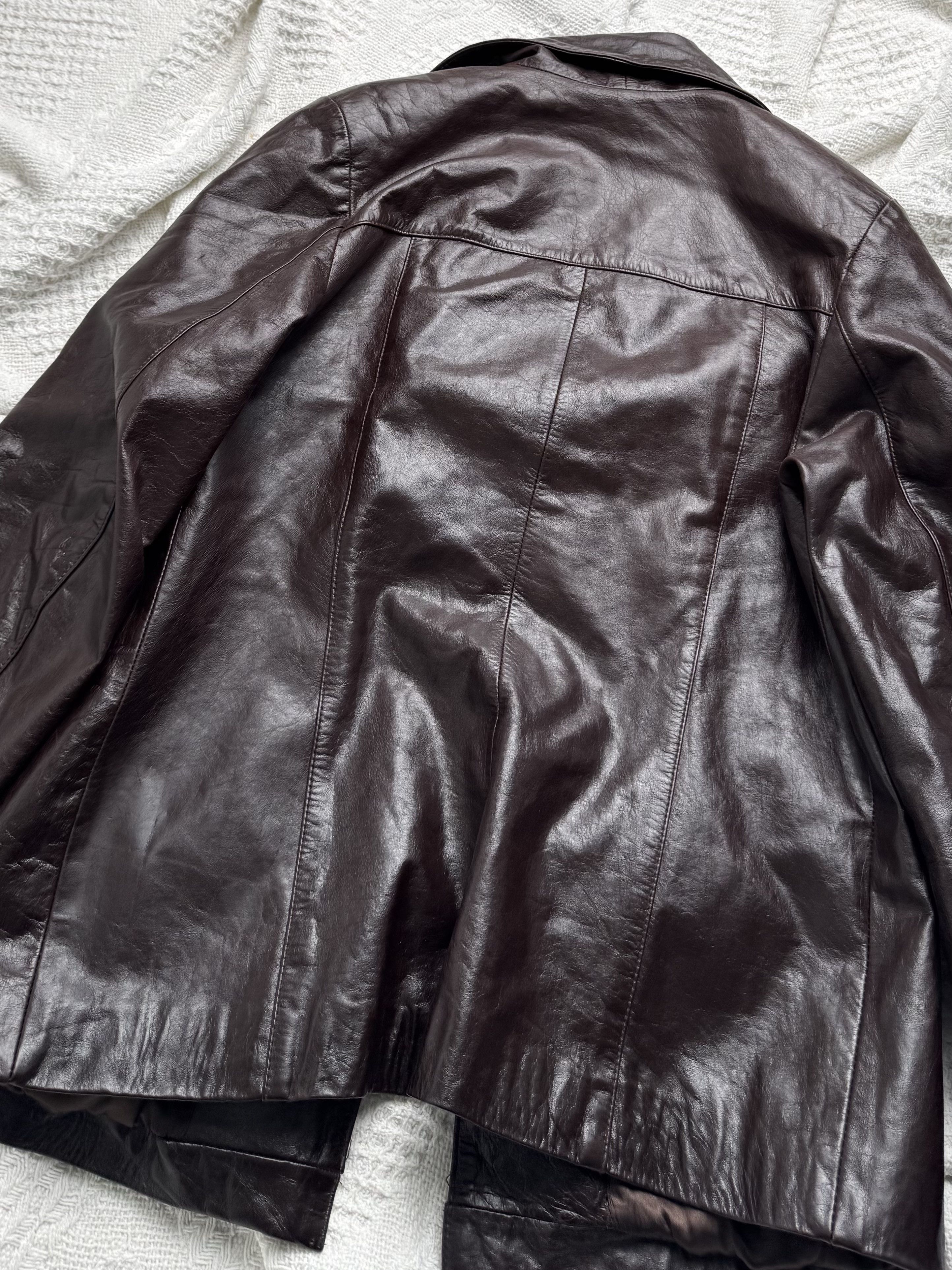 Vintage Vintage Genuine Leather Jacket Button Front Utility Classic Size L / US 10 / IT 46 - 9 Thumbnail