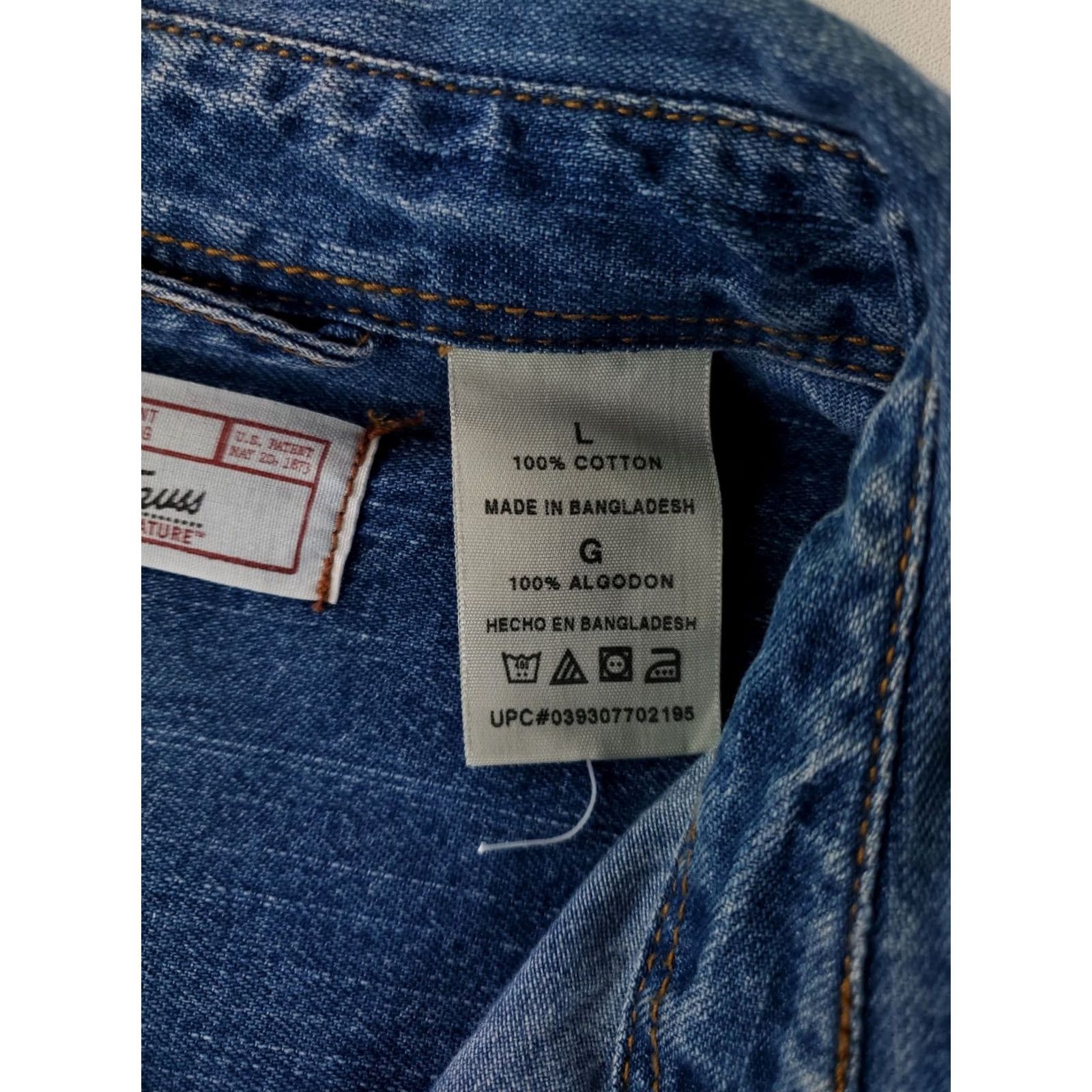 Levi's Levi's Denim Shirt Blue Long Sleeve Mens L / Levi Strauss / Metal Buttons / Regular Fit Size US L / EU 52-54 / 3 - 3 Thumbnail