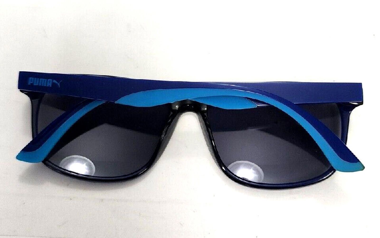Puma Puma PU0106S 002 Blue Mirror Square Sunglasses 56-15 140 Size ONE SIZE - 6 Thumbnail